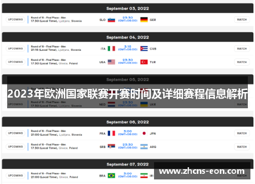 2023年欧洲国家联赛开赛时间及详细赛程信息解析 2023年欧洲国家联赛开赛时间及详细赛程信息解析